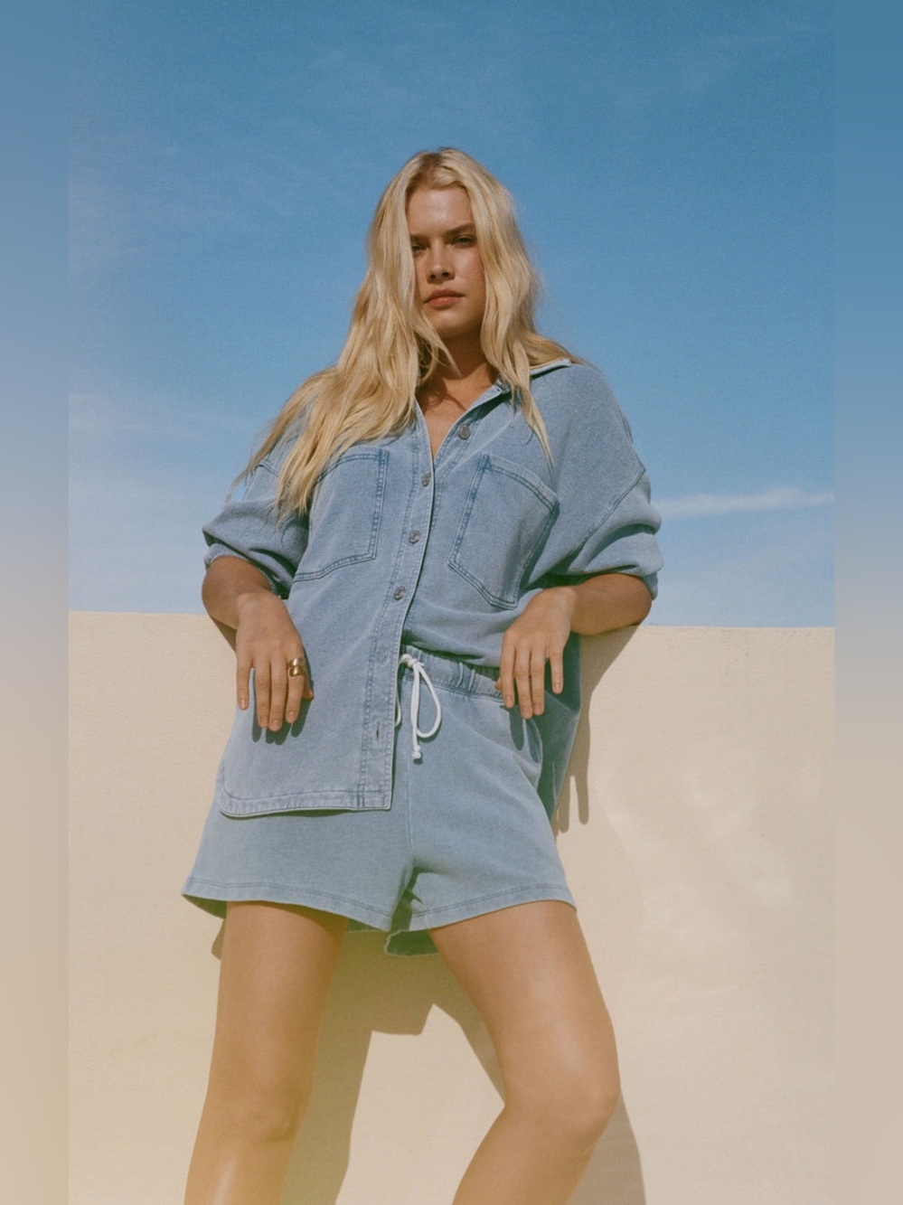 NWT Z Supply All Day Knit in Ocean Air Indigo